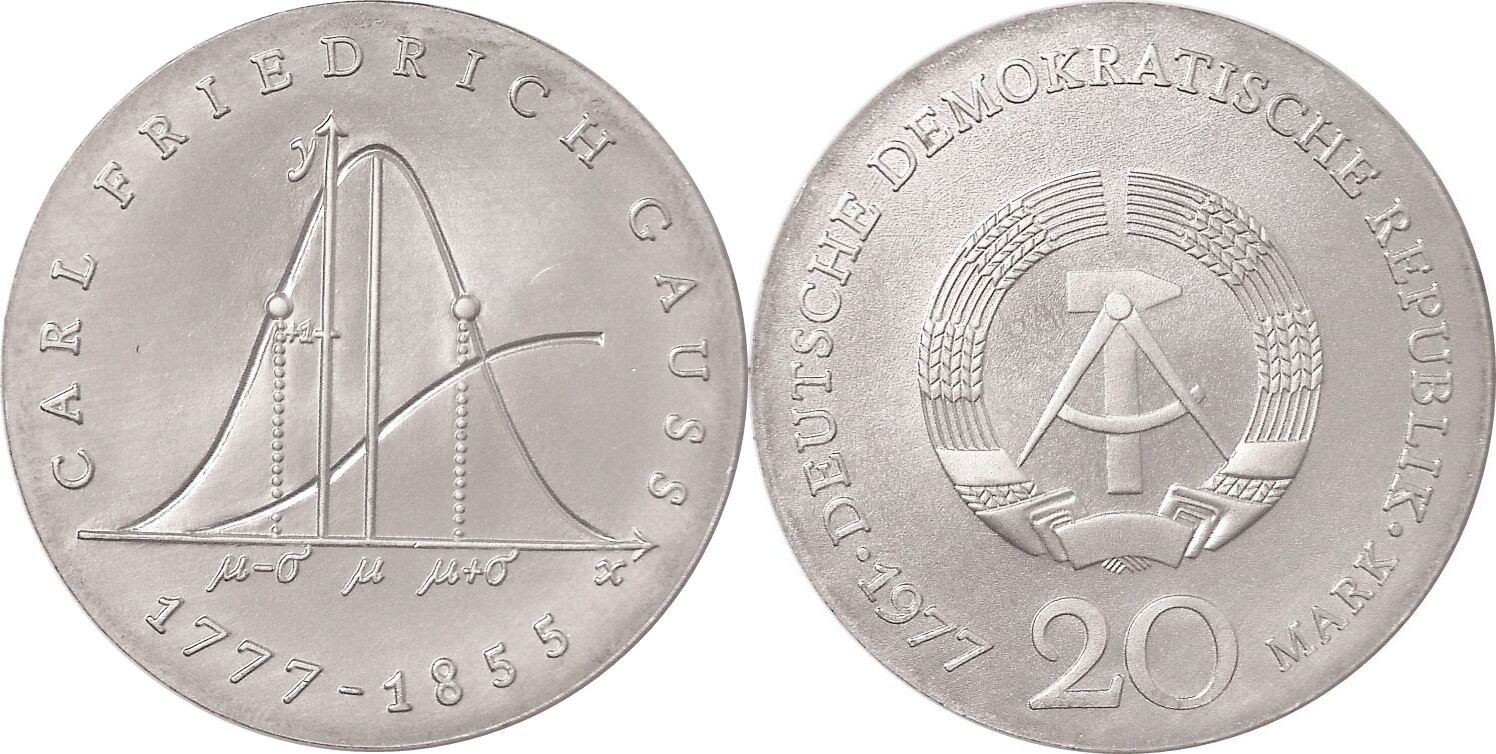Deutsche Demokratische Republik, DDR 20 Mark 1977 (A) 200. Geburtstag ...