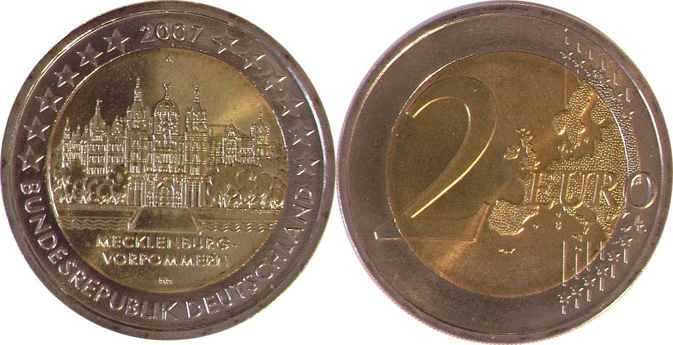 2 Euro Münze Mecklenburg Vorpommern 2007 Wert www.ma-shops.de