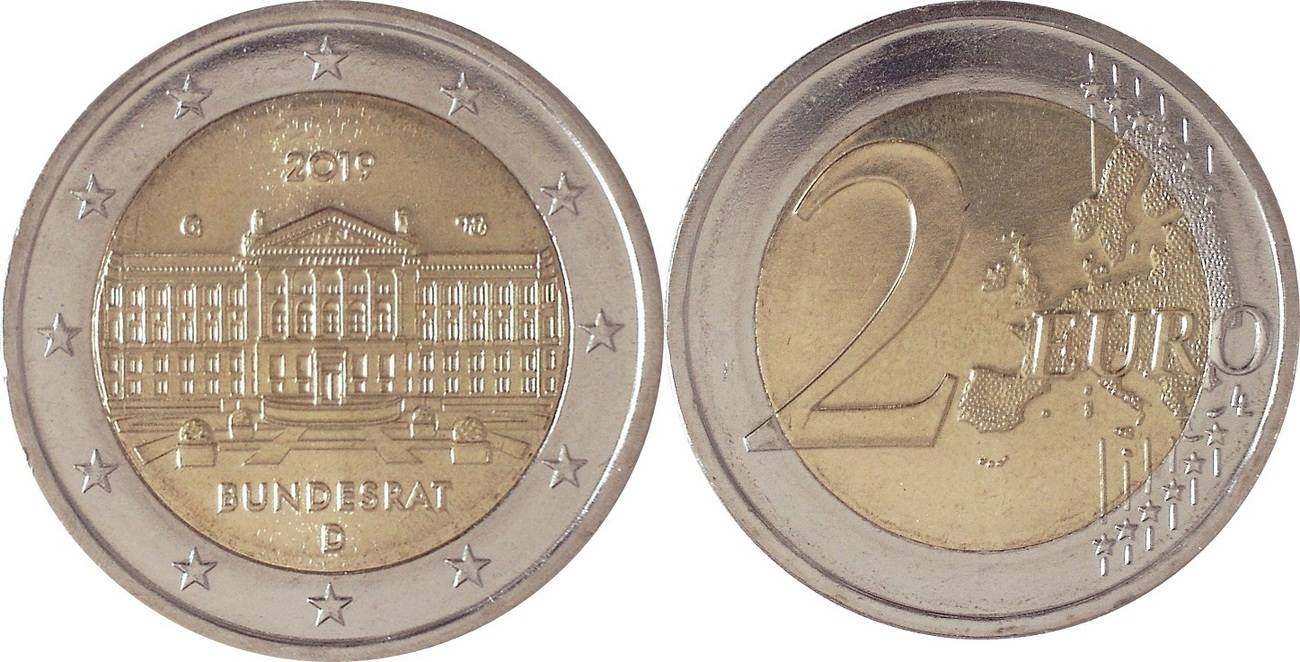Deutschland, BRD, Germany 2 Euro 2019 (G) Bundesrat ...