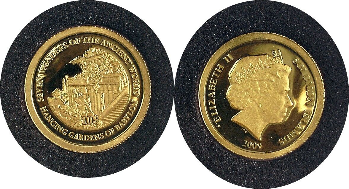 Salomonen 10 Dollars 2009 Weltwunder der Antike (Hängende Gärten der