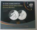 20 Euro 2020 (D) Deutschland, BRD, Germany Sammlermünze - Der Wolf und die sieben Geißlein PP im Blister, Münze leicht angelaufen
