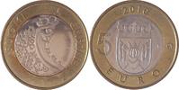 Finnland, Suomi 5 Euro Historische Landschaften in Finnland (Schnitzwerk eines Schöpfbechers) -