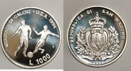 San Marino 1000 Lire XV. Fussball-Weltmeisterschaft 1994 in den USA (Zweikampf)