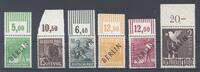 Deutschland ab 1945 Berlin, kleiner ** Oberrandwerte aus Schwarzaufdruck 1948 -