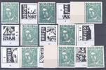 Deutschland ab 1945 SBZ, Michel Nummer 22 I-VIII, 6 Pfg. mit allen PF **, 3 Werte gp. BPP -