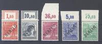 Deutschland ab 1945 Berlin, 5 Werte aus Schwarzaufdruck 1949 vom Oberrand ** -