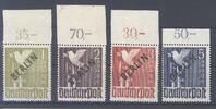 Deutschland ab 1945 Berlin Mi.Nr. 17-20 Markwerte Schwarzaufdruck Oberrand **, gp BPP -