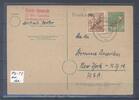 Deutschland ab 1945 Berlin, gelaufene GA P 3 1949 mit 10 Pfg. ZuF in die USA -