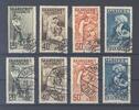 Deutschland vor 1945 Saargebiet Mi.Nr. 104-07 und 122-25, Volkshilfe 1926-27 gestempelt -