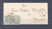 Deutschland vor 1945 Thurn & Taxis, Brief mit 1 Kreuzer im Paar als MeF aus Diez -