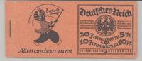 Deutschland vor 1945 Dt. Reich Markenheftchen Michel Nr. 17, Rheinland 1925 unvollständig -