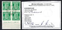 Deutschland vor 1945 D. Bes. Guernsey Mi 1a ° Viererblock-UR mit DV, KB Wieneke BPP -
