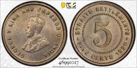 Straits Settlements 5C George V 1920 5C Cu-Ni -