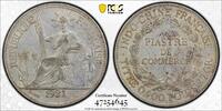 French Indo China 1921-H Lec-297 Piastre 1921 PCGS AU55