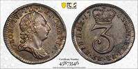 Great Britain 3D GEORGE III 1762 3D PCGS MS 63 S-3753 -