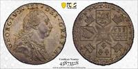 Great Britain 6D GEORGE III 1787 6D PCGS MS 63+ S-3749 Hearts -