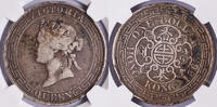 HONG KONG Rare | Hong Kong Victoria S$1 1866 NGC F 12