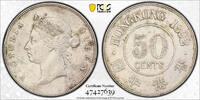 Hong Kong 50C Victoria 1892 50C PCGS -