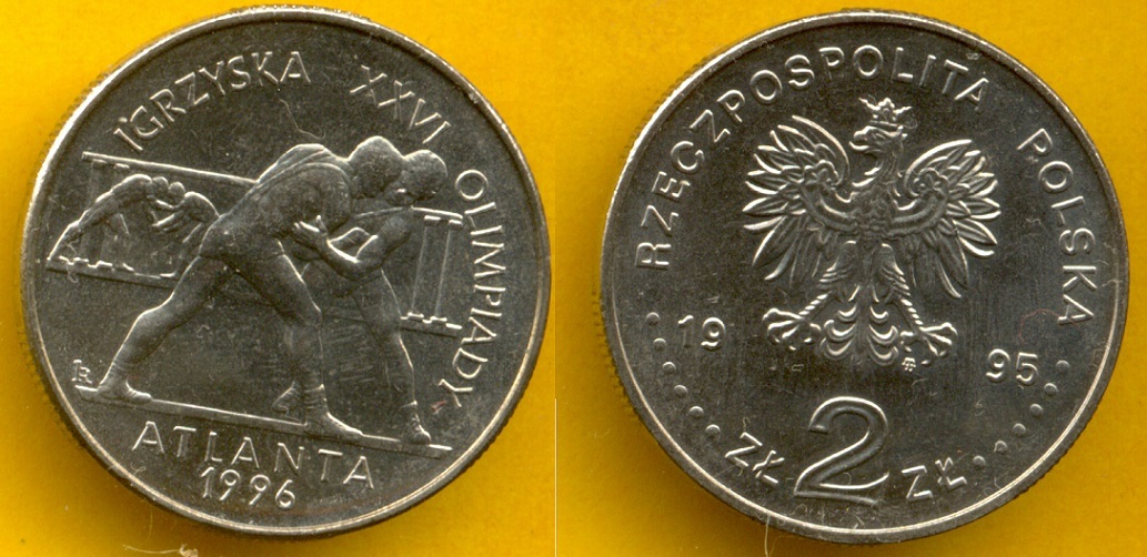 Polen 2 Zlotych, Zloty 1995 Ringen Atlanta 1996 unc | MA-Shops