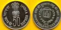 Indien 50 Rupien 1979 Internationales Jahr des Kindes, Mumbai Mint stgl 59,00 EUR  zzgl. 5,50 EUR Versand
