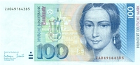 Bundesrepublik 100 Deutsche Mark DM Ersatznote ZA Bild