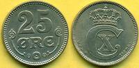 Dänemark 25 Öre Starker Stempelriss, Christian X. 1912-1947