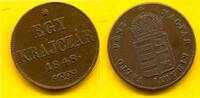 Ungarn Egy Krajczár (1 Kreuzer) Revolution / Hungary War of Independence Coinage -