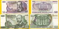 Österreich 50 + 100 Schilling 1984 / 1986 Lot zwei Banknoten I 16,00 EUR  zzgl. 4,20 EUR Versand