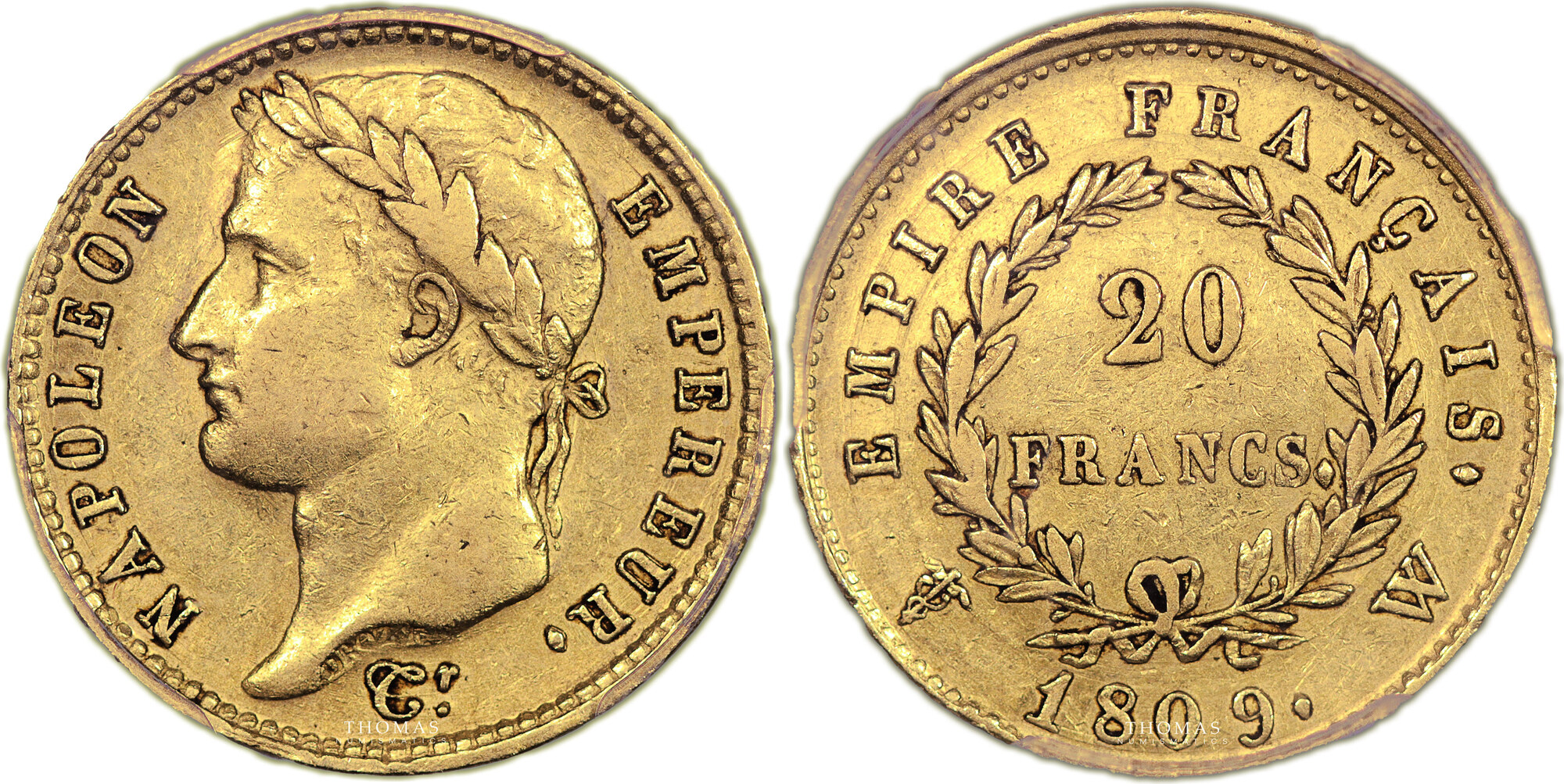 Coin - France Napoleon I Gold 20 Francs or 1809 W Lille AU / PCGS AU 53 ...