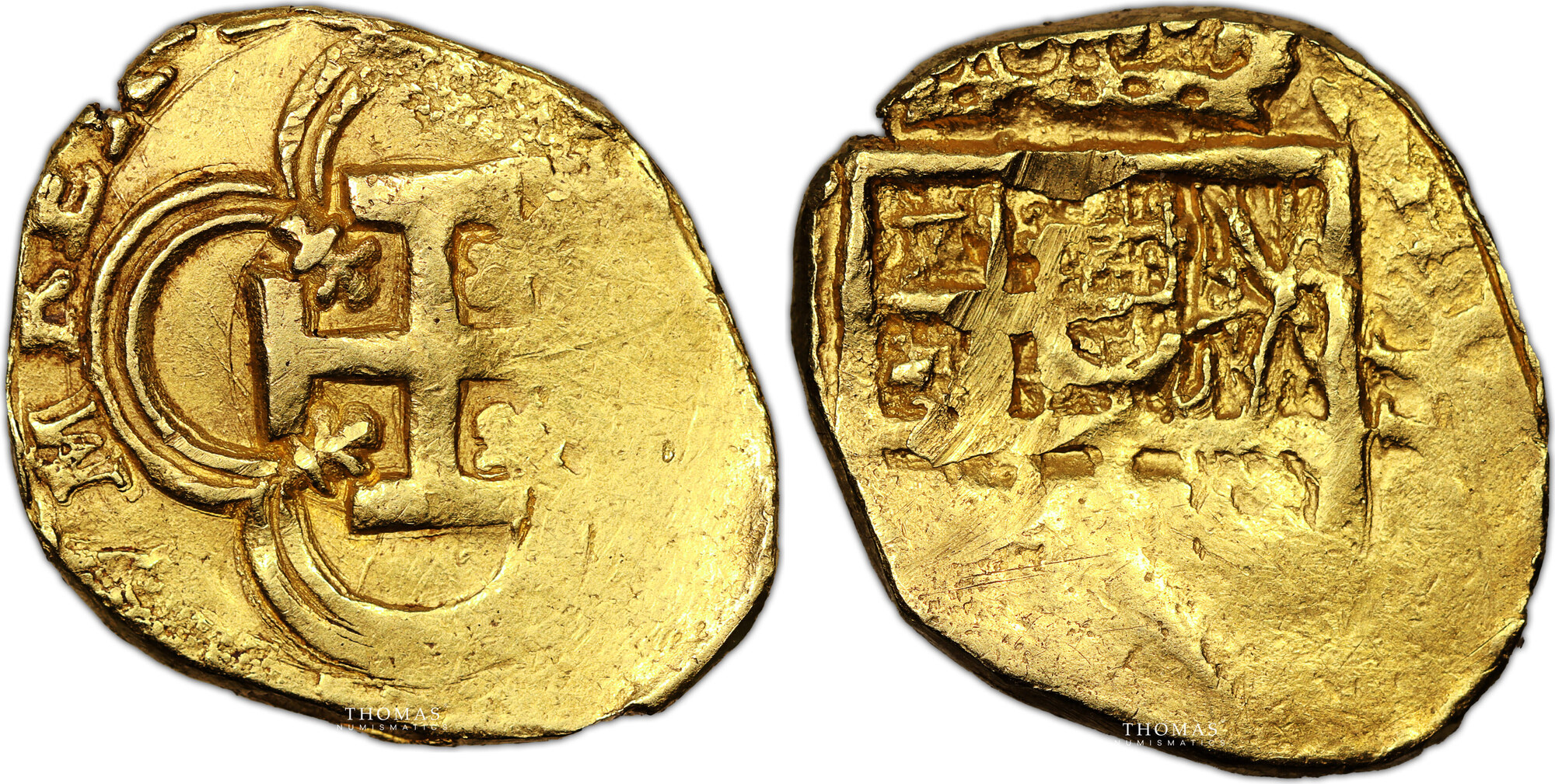 Espagne Coin Spain - Felipe II - Gold cob 2 Escudos TB | MA-Shops