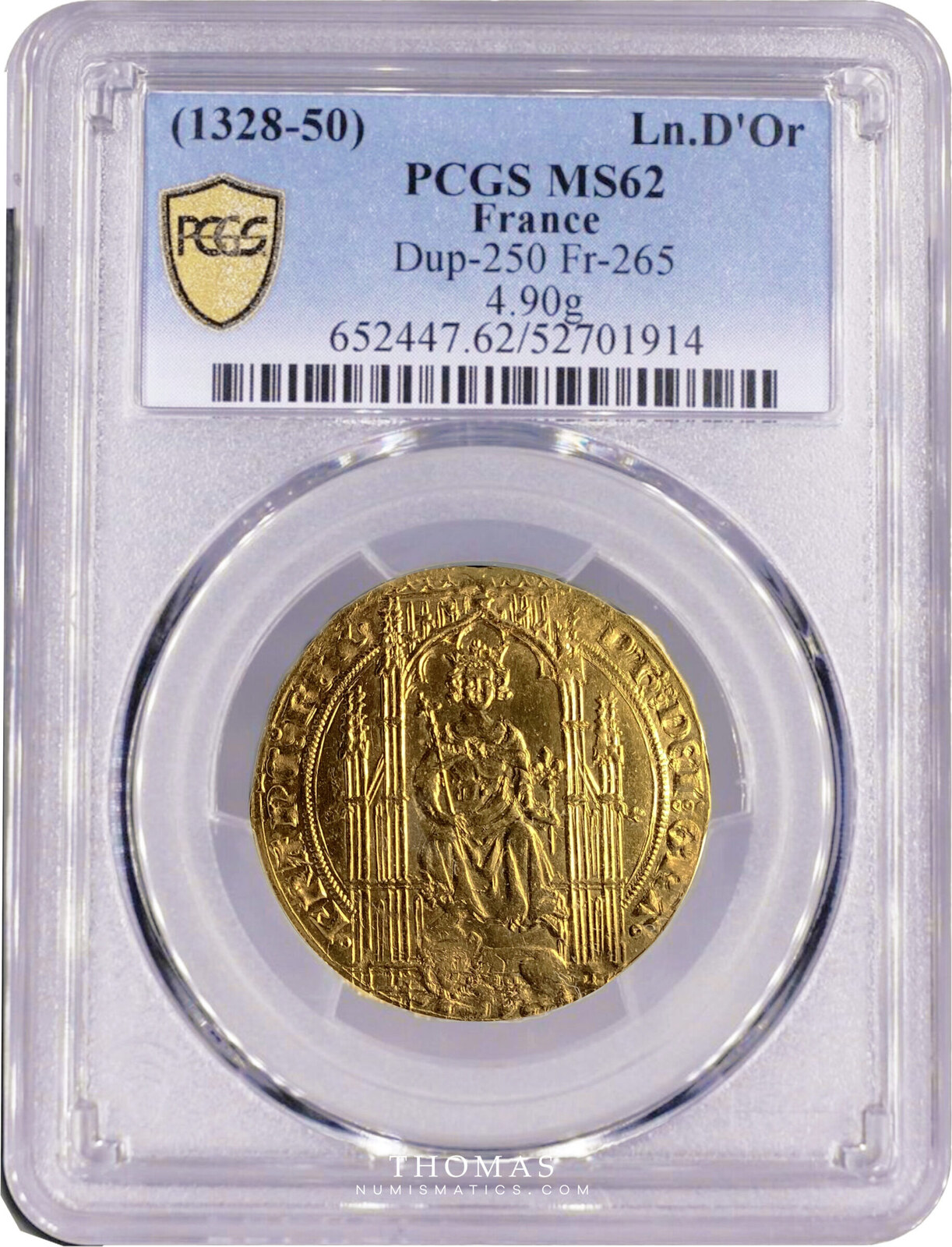 31/10/1338 Coin France - Philippe VI - Gold - Lion d'or SUP+ / PCGS MS ...