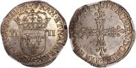 France Quart d'écu Coin - France Louis XIII - Quart ecu 1642 G Poitiers -