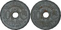 France 10 centimes Lindauer - Pattern trial Double reverse 10 centimesZinc - Edge smooth 24 pans -