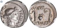 France Denier Roman coin - Julius Caesar - Denarius - 46 BC - NGC AU strike 4-5 - Surface 5-5 -