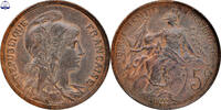 France 5 centimes Coin - France - Pre-series - 5 centimes Daniel-Dupuis - No Word ESSAI - mat planchet 1897 -