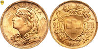 Suisse Coin Switzerland - Gold - 20 Francs or Vreneli - 1935 LB Bern 20 Francs 1935 FDC / PCGS MS 67