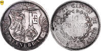 Suisse 10 Francs Coin Switzerland - Silver 10 francs - 1851 - canton of geneva - 1000 examples -