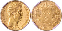 France 20 Francs Coin - France - Charles X - Gold 20 francs or 1825 W Lille - NGC AU 58 - 62 207 examples Lille -