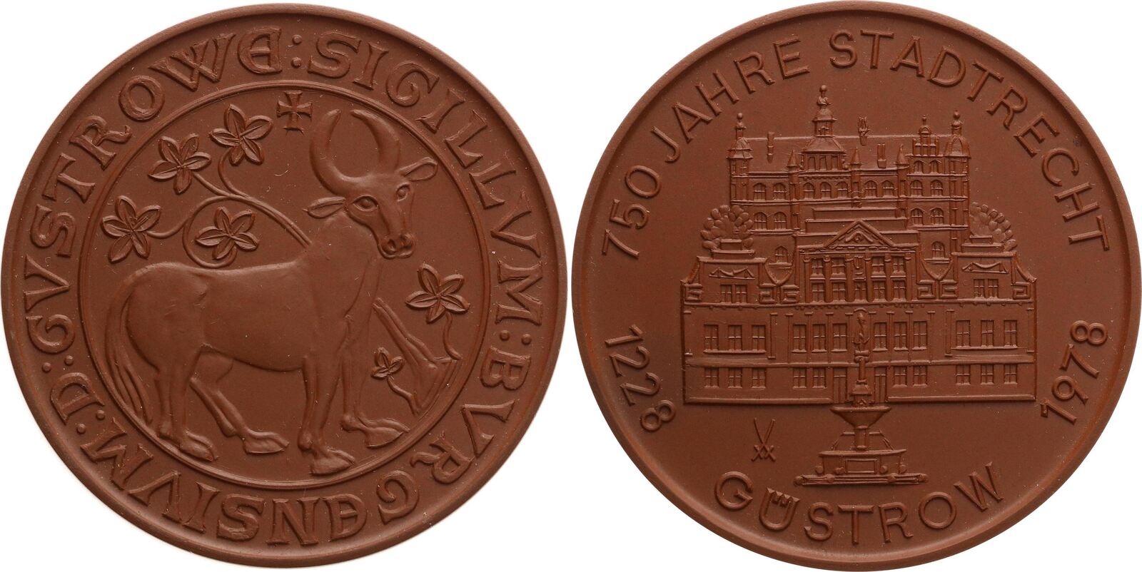 Deutschland G strow Steinzeugmedaille 1978 750 Jahre Stadtrecht deutschland-g-strow-steinzeugmedaille-1978-750-jahre-stadtrecht