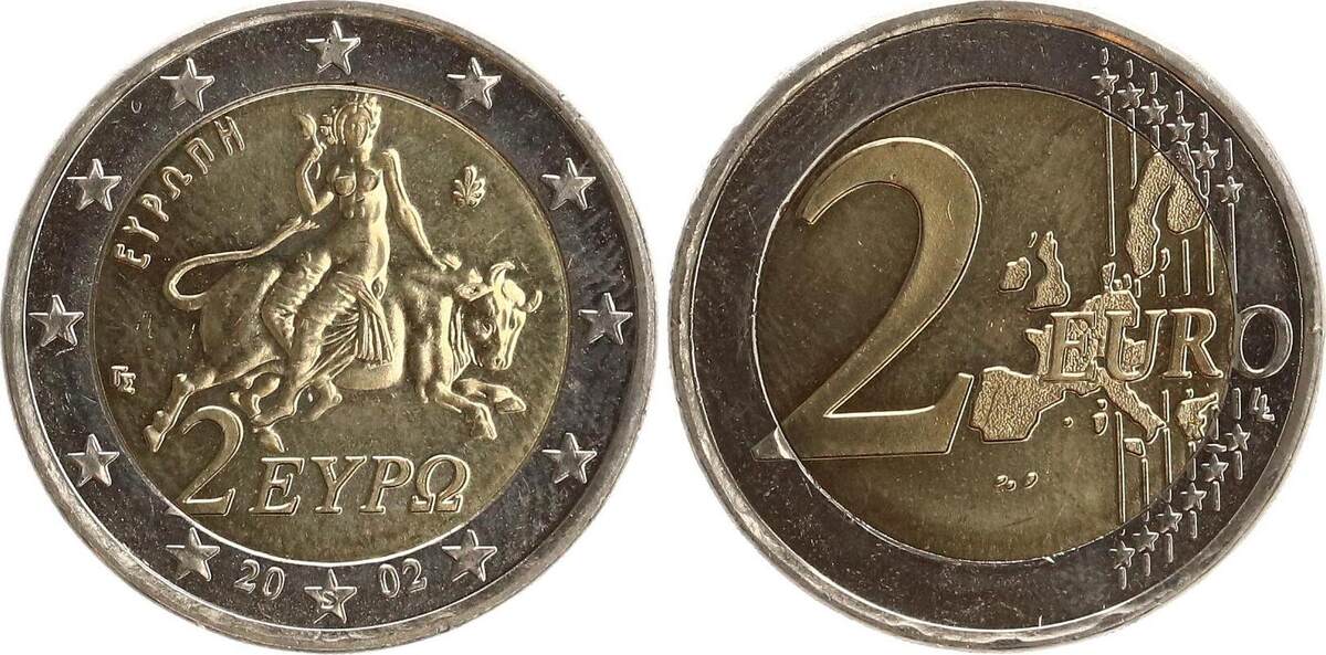 2 store euro Münzen 2002 Griechenland