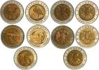Russland 5x 50 Rubel - Bär, Gecko, Auerhahn, Storch, Tümmler, kompletter Jahrgang, zus. 5 Stück -