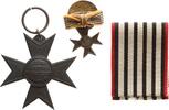 Deutschland Verdienstkreuz - für Kriegshilfe, mit Band, dazu Miniatur für Knopfloch -