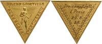 Deutschland/Weimarer Republik - Medaille/Token vergoldete Preisplakette JUGEND-SPORTFEST OLDESLOER SPORT-VEREIN, Dreikampf -