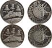 Deutschland / USA - 2 Medaillen Lot 2 Feinsilbermed. a.d. Besatzungen d. SKYLAB-Raumstation 1973 (05-06; 08-09) -