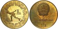 China 1 Yuan - Olympia, Winterspiele Lake Placid. Eislaufen. -