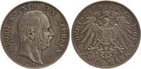 Deutschland - Kaisrreich 2 Mark - Sachsen, Georg, 1902-1904. Tod des Königs. Schöne Patina. -
