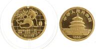 China 5 Yuan - Panda, 1/20 Unze Gold, in Münzkapsel. Small Date, Shenyang. -