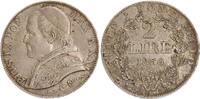 Italien 2 Lire Kirchenstaat. Pius IX, 1846-1870. -