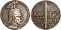 Deutschland Silbermedaille - (v. A. Galambos für Grünthal, Berlin) Auf den Kriegseintritt durch Wilhelm II -