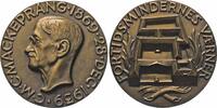 Dänemark Bronzegussmedaille - (v. E. Utzon-Frank) 70. Geburtstag C. M. C. Mackeprang (1869-1959), Historiker -